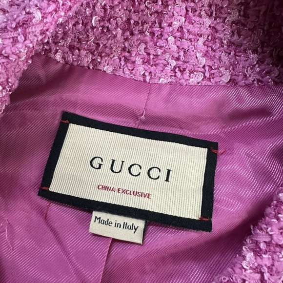 Authentic beautiful Gucci pink tweed belted jacket in very good condition - Picture 13 of 16